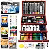 Art Supplies, iBayam 195 Pack Art Set Drawing Kit for Kids Teens Girls Boys Adult, Arts and Crafts Painting Kit, Art Kits Paint Set with Acrylic Pad, Sketchbooks, Watercolor Pad, Canvases, Gift Box