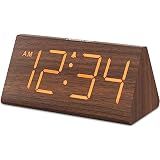 DreamSky Wooden Digital Alarm Clock for Bedrooms Desk with Large Numbers