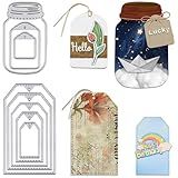 Hanging Tags Metal Cutting Dies for Card Making, Bookmark Label Tags Wishing Bottle Die Cuts Carbon Steel Embossing Stencil Template Tools for DIY Scrapbooking Paper Card Photo Album Craft Supplies