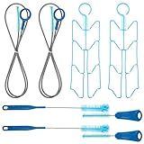 Patelai 2 Set 8 in 1 Hydration Bladder Cleaning Kit Includes 3 Different Brushes and Drying Collapsible Bladder Frame, Water Reservoir Backpack Cleaning Kit(Blue)