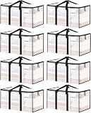 ukeetap 8 Pack Extra Large Clothes Storage Bins with Lids, Clear
