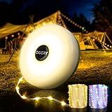 OGERY Camping String Lights, 4 in 1 Quick Storage 32.8FT Rechargeable Tent Lights String with 8 Lighting Modes, Hanging Waterproof Portable LED Lamp for Outdoor Patio Awning Garden Party Essentials