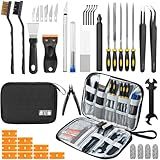 50Pcs 3D Printer Tool Kit & Accessories for All FDM/SLA Printers, Includes Nozzle Cleaning Kit, Scraper, Deburring Tool, Files, Brushes - Complete Starter Kit with Case