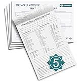 Detailed Driver's Vehicle Inspection Report, 5 Pack, Daily Pre Trip Inspection Book for Trucker, 2-Ply Carbonless, 35 Sets of Forms per DVIR Log Book for Truck Drivers, 8.5" x 5.5"