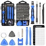 SHARDEN Precision Screwdriver Set, 122 in 1 Electronics Magnetic Repair Tool Kit with Case for Repair Computer, PC, Cellphone, Game Console, Watch, Eyeglasses etc (Blue)…