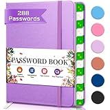 Password Keeper Book – Internet Password Book with Alphabetical Tabs, Portable Password Book for Seniors, Perfect Pocket Size 6.1 * 4.7” Small Password Book for Your Password Management – Purple