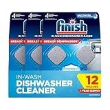 Finish Dishwasher Cleaner Tablets, Grease & Grime Remover, 12ct