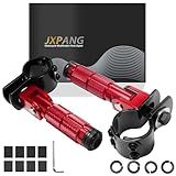 JXPANG M8 Motorcycle Folding Rearsets Foldable Motorbike Footrest Bicycle Footpegs Foot Pegs Pedal, Passenger Pedal Universal For Electric Car Motorbike Mini Bike Dirt Pit (Red, Type A)