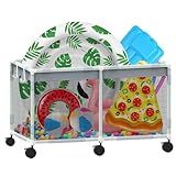 69"x33"x35" Extra Large Pool Storage Bin, 285 Gallon Pool Float Storage Organizer for Noodles, Toys, Floats and Balls, Outdoor Mesh Rolling Pool Toy Storage Organizer Bin for Swimming Equipment