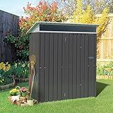 Vongrasig 5 x 3 x 6 FT Outdoor Storage Shed Clearance, Metal Garden Shed with Large Window and Lockable Door, Anti-Corrosion Waterproof Tool Shed for Backyard Patio, Lawn (Dark Gray)