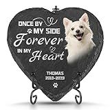 UNIGIFTIME Dog Memorial Gifts for Loss of Dog, Personalized Dog Memorial Stone Plaque with Photo Name, Custom Dog Pet Grave Headstone, Loss of Dog Sympathy Gift for Dog Cat Lovers