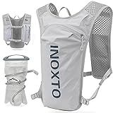 INOXTO Running Hydration Vest Backpack,Lightweight Insulated Pack with 1.5L Water Bladder Bag Daypack for Hiking Trail Running Cycling Race Marathon for Women Men (Light Gray)