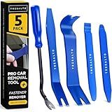 Tresalto Auto Trim Removal Tool Kit - 5 Piece Set for Dash, Door Panel, Clip Remover - Scratch-Resist Nylon Pry Tools for Interior Car Trims Work - Panel Prying Tools Included - Blue