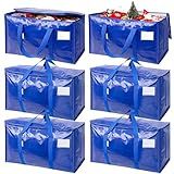 TICONN 6 Pack Extra Large Moving Bags with Zippers & Carrying Handles, Heavy-Duty Storage Tote Moving Boxes for Space Saving