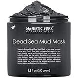 Majestic Pure Dead Sea Mud Mask - Natural Face and Skin Care - Helps Reducing Pores and Appearances of Acne and Blackheads - Soothing, and Nourishing - 8.8 oz