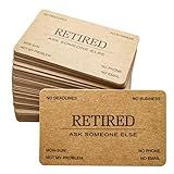 RXBC2011 Retired Business Cards Kraft paper Funny Retirement Gift (Pack of 50/No Case) For Retired Men Women Coworkers Employees Boss Friend Colleague