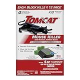 Tomcat Mouse Killer Child Resistant, Refillable Station with Clear Lid for Easy Monitoring, 1 Bait Station and 4 Refills