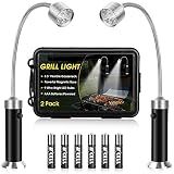 Jasee Barbecue Grill Light, BBQ Accessories for Outdoor with Magnetic Base, Mens Stocking Stuffers Grilling Gifts, 360 Degree Flexible Neck, Water Heat Resistant, Batteries Included - 2 Pack