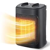 Space Heater, 1500W Electric Heaters Indoor Portable with Thermostat, PTC Fast Heating Ceramic Room Small Heater with Heating and Fan Modes for Bedroom, Office and Indoor Use