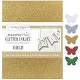 Cardstock Warehouse Diamond Print Inkjet Glitter - Premium Gold Glitter Cardstock Paper – 15 Sheets, 8.5 x 11" - 104 lb/280 GSM for Inkjet Printing, Die-Cutting, Card Making, Crafts, and DIY Projects