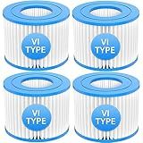 Holnunet Type VI Cartridge Hot Tub Spa Filter Replacement Compatible with Lay-Z-Spa Coleman SaluSpa 90352E 58323 90427, Inflatable Hot Tub,Swimming Pool Pump Filter, 4 Pack