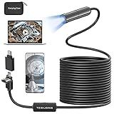 5MP Auto-Focus Endoscope, Teslong 3rd Generation USB Borescope with 5.0 Megapixel Inspection Camera, 16.5ft Waterproof Semi-Rigid Cable & Adjustable Led Lights Probe for Android Phone Windows MacBook