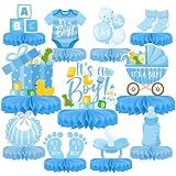 Boy Baby Shower Decorations Set - Kit with blue Honeycomb Centerpiece, Baby Reveal & Themed Table Decor for the Baby Boy Shower Decorations