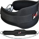 AQF Dip Belt for Weightlifting - Weight Belt with 36" Heavy Duty Steel Chain - Neoprene Padded Back Support Gym Lifting Belt for Powerlifting, Bodybuilding, Squat, Fitness & Pull up Training
