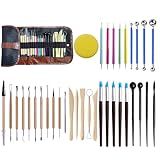 LANGQUN 35pcs Clay Sculpting and Pottery Tools Kit - Air Dry and Polymer Clay Dotting Tools - Ceramic Supplies for Modeling and Shaping - For Kids and Adults