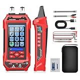 11 In 1 Network Cable Tester with 60000 Digit Multimeter 7 Wavelengths OPM 10Km/10mW VFL 600M Measurable Length 100 Records Tool Kit for CAT5 CAT6 Telephone Ethernet RJ11 RJ45 PoE Wire Tracer NCV, Red