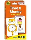 School Zone Time & Money Flash Cards: 56 Cards, 1st Grade, 2nd Grade, Telling Time, Reading Clocks, Counting Coins, Coin Value, Coin Combinations, Ages 6+