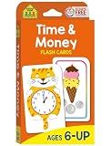 School Zone Time & Money Flash Cards: 56 Cards, 1st Grade, 2nd Grade, Telling Time, Reading Clocks, Counting Coins, Coin Value, Coin Combinations, Ages 6+