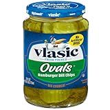 Vlasic Ovals Hamburger Dill Pickle Chips, Keto Friendly, 24 FL OZ
