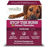 Vetality Stop The Runs | Dog Anti Diarrhea Medicine | 6 Count Chewable | Chicken Flavor
