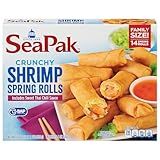 SeaPak Frozen Meals - Shrimp Spring Rolls with Sweet Chili Sauce, Easy to Bake Frozen Appetizers for Parties, 18 oz Spring Roll Delight
