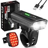 DARKBEAM Bike Headlight Rechargeable USB-C, Bicycle Lights 4000LM Ultra Bright, Mountain Bike Light Set for Night Riding, 6+5 Mode Waterproof Front Bike Light & Rear Light for Road, Cycling