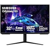 Samsung 32-Inch Odyssey G3 (G30D) Series FHD Gaming Monitor, 1ms, 180Hz, AMD FreeSync, Adjustable Stand, Black Equalizer, Virtual Aim Point, Eye Saver Mode, Flicker-Free, LS32DG302ENXZA
