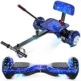 Scooter with Seat Attachment for Kids Adults, 6.5'' 8.5''Balancing Scooter with Bluetooth Speakers & Colorful LED Light with kart