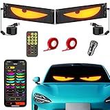 LED Eyes for Car Windshield, 2PCS 15"x4" Ojos LED para carros, Devil Eyes Light for Car, Truck, SUVs, Idea, Remote & APP Control, Custom Text Pattern Animation Flexible Display