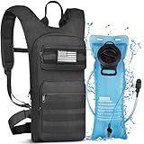 NOOLA Hydration Backpack with 3L TPU Water Bladder, Tactical Molle Water Backpack for Men Women, Hydration Pack for Hiking, Biking, Running and Climbing, Black