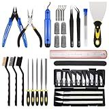 Auziya 50 Pcs 3D Printer Tool Kit, 3D Printer Accessories Includes Nozzle Cleaning Kit, Deburring Tool, Files, Pliers, Wire Cutter Suitable for 3D Print Removing, Cleaning, Finishing