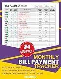 Monthly Bill Payment Tracker: 84 Months or 7 Years of Personal Finance Goal Settings, Recordings, and Management to Maximize Your Savings