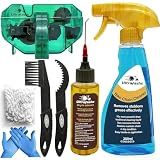Ultrafashs Bike Cleaning Kit - 7-Piece Essential Set with Degreaser 10oz, Wet Lube 2oz, Chain Scrubber & Brush for Chain Maintenance