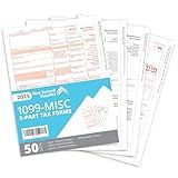 1099 MISC Forms 2025, 5 Part Tax Forms Kit, 50 Vendor Kit of Laser Forms, Compatible with QuickBooks and Accounting Software