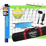 32FT Outdoor Portable Adjustable Height Volleyball Net System with Bag