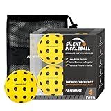 Neobadge Silent Foam Pickleball Balls - Quiet Practice for Indoor & Outdoor, Real Pickleball Feel, High-Density Foam, 40 Recessed Holes (Yellow(Black Dots))