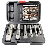 Pipe Extractor Set, 6-Piece Heavy Duty Steel Broken Pipe Extractors for Removing Damaged Threaded Pipes & Fittings from 1/8" to 1", with Durable Storage Case, Ideal Tools for Plumbers Mechanics DIY