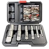 Pipe Extractor Set, 6-Piece Heavy Duty Steel Broken Pipe Extractors for Removing Damaged Threaded Pipes & Fittings from 1/8" to 1", with Durable Storage Case, Ideal Tools for Plumbers Mechanics DIY
