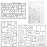 Sooez Architectural Templates, House Plan, Interior Design and Furniture Template, Drafting Tools and Supplies - Set of 3