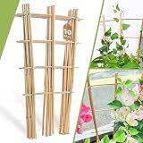 5 Pack 16" Bamboo Trellis for Climbing Plants, Fan-Shaped Plant Support